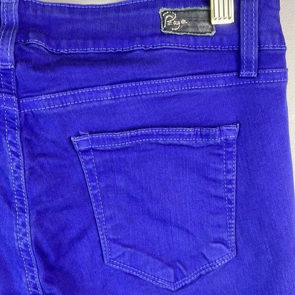 PAIGE Roxbury Purple Skinny Ankle Jeans Blue Pop of Colour Stretch USA Retro 29 - Picture 5 of 12